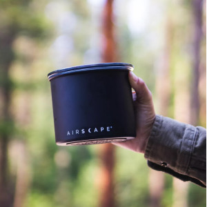 Airscape Metal Box - Airtight steel container for storing coffee and other foods.