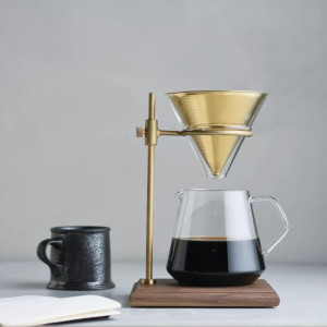 Kinto - Kit Station Slow Coffee Legno e Oro